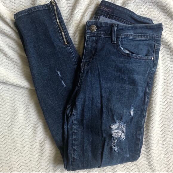 Devine Rights Of Denim Blue Skinny Jeans Zip Ankle Womens 30 Blue Stretch Fall - Picture 11 of 11